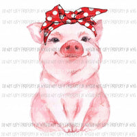 Pig with red bandana Sublimation transfers Heat Transfer