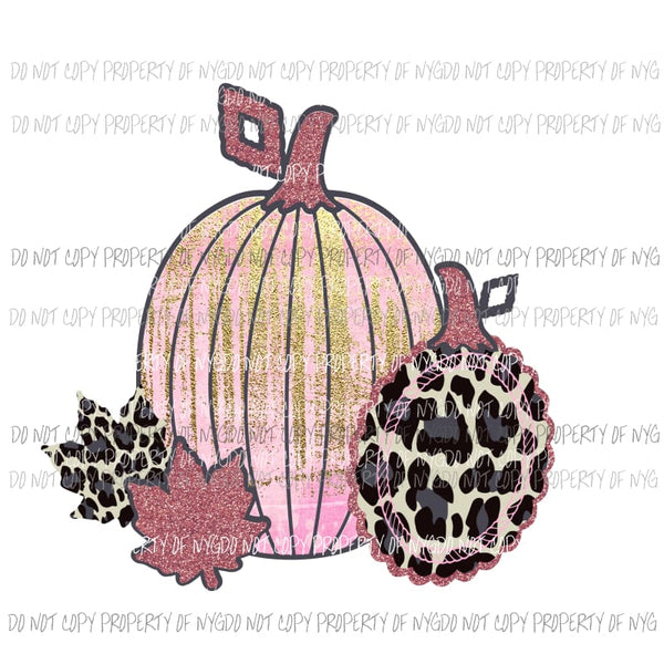 Pink Cheetah Leopard Pumpkin Sublimation transfers Heat Transfer