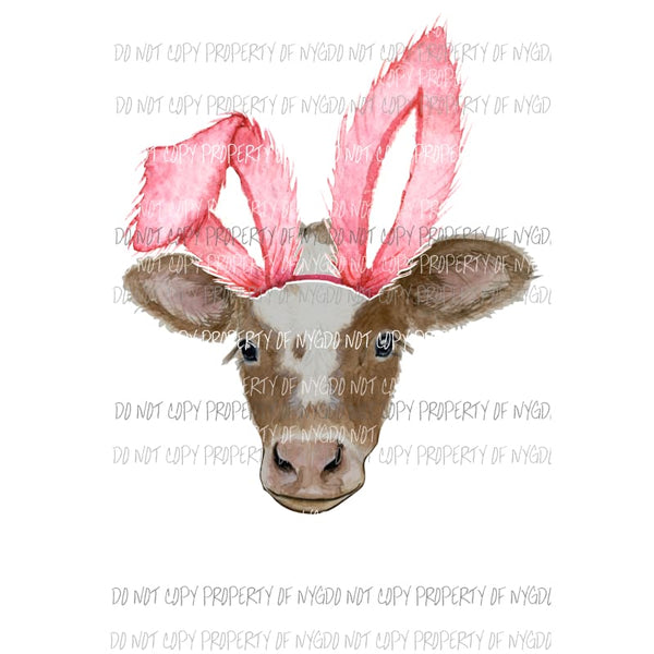 Pink ear cow bunny Sublimation transfers Heat Transfer