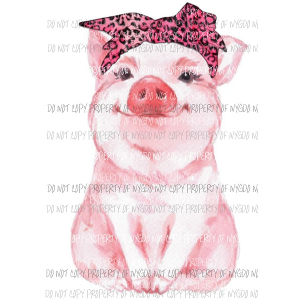 Pink Pig pink leopard Sublimation transfers Heat Transfer