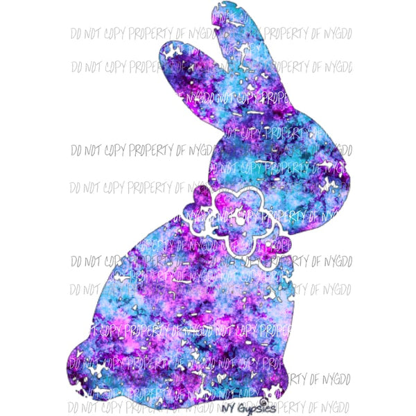 Pink Purple and Blue ombre Easter Bunny Sublimation transfers Heat Transfer