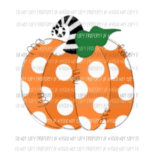 Polka Dot Pumpkin # 17 Sublimation transfers Heat Transfer