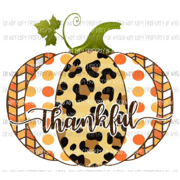 Pumpkin Thankful 2 Sublimation transfers Heat Transfer