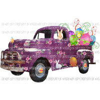 Purple Easter Bunny Truck Sublimation transfers Heat Transfer