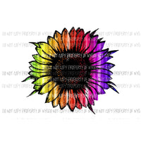 Rainbow Sunflower #1 Sublimation transfers Heat Transfer