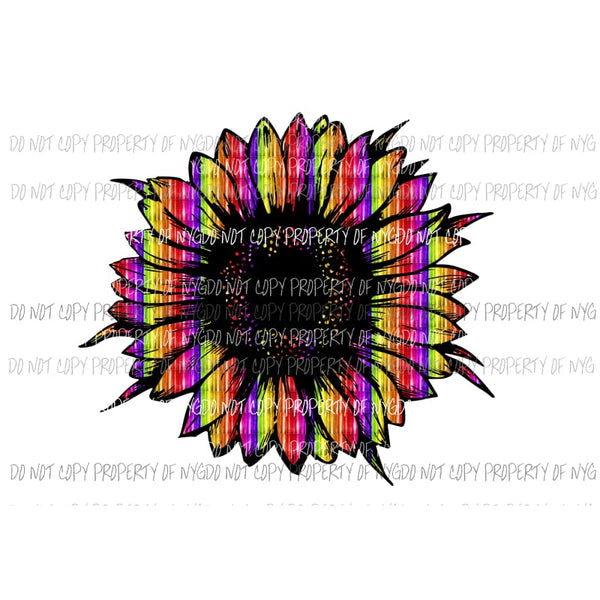 Rainbow Sunflower #2 Sublimation transfers Heat Transfer