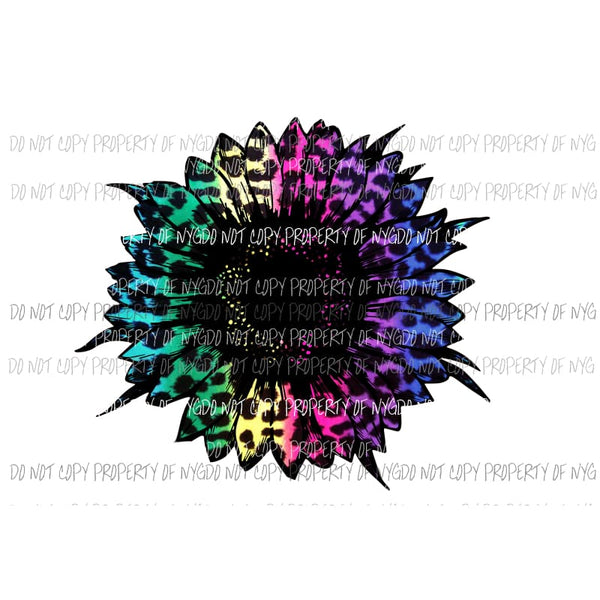 Rainbow Sunflower #3 Sublimation transfers Heat Transfer