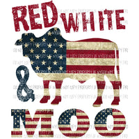 Red white and moo Sublimation transfers Heat Transfer