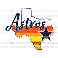 Retro Houston Astros state Sublimation transfers Heat Transfer