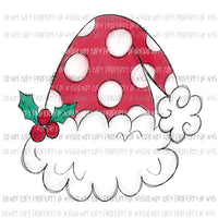 Santa Hat red white holly berry Sublimation transfers Heat Transfer