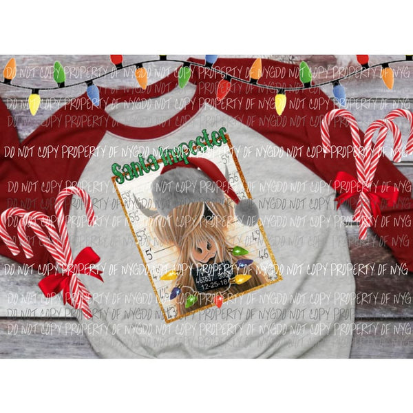 Santa Impostor 3 cow Sublimation transfers Heat Transfer