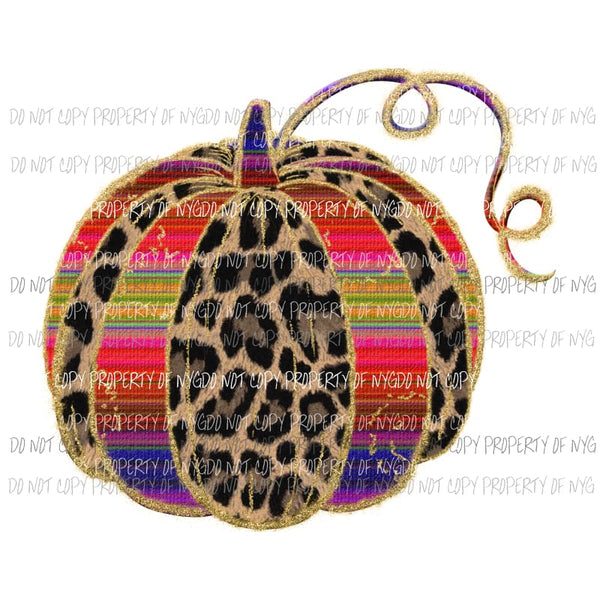 Serape leopard pumpkin 3 Sublimation transfers Heat Transfer