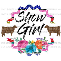 Show Girl Cow Sublimation transfers show animals Heat Transfer