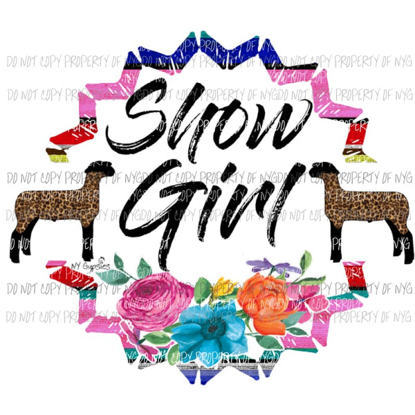 Show Girl Lamb - sheep Sublimation transfers show animals Heat Transfer