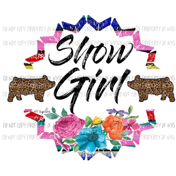 Show Girl Pig Sublimation transfers show animals Heat Transfer