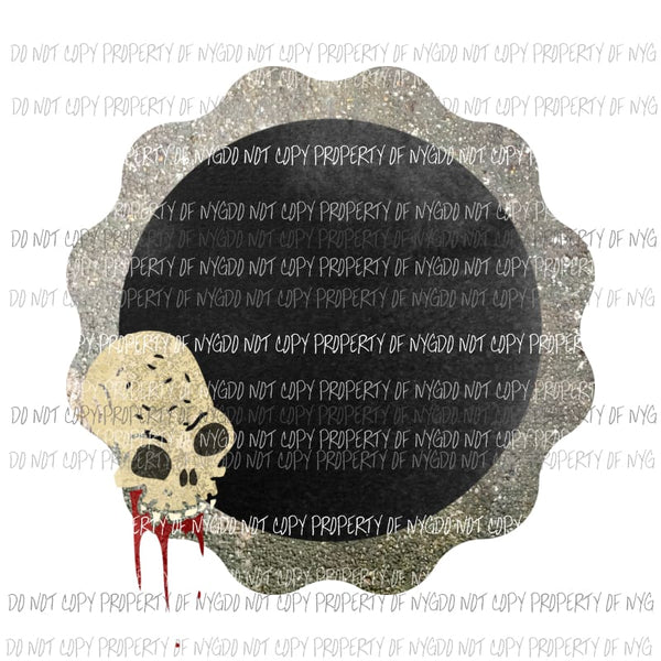 Skull # 2 black background blood Halloween horror Sublimation transfers Heat Transfer