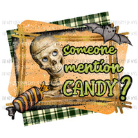 Someone Mention Candy skeleton bat green plaid Sublimation transfers Heat Transfer