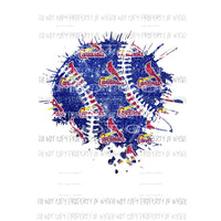 St Louis Cardinals baseball splat Sublimation transfers Heat Transfer