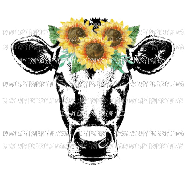 Sunflower cow Sublimation transfers Heat Transfer