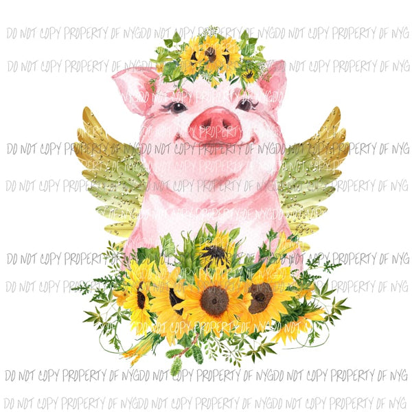 sunflower piggy Sublimation transfers Heat Transfer