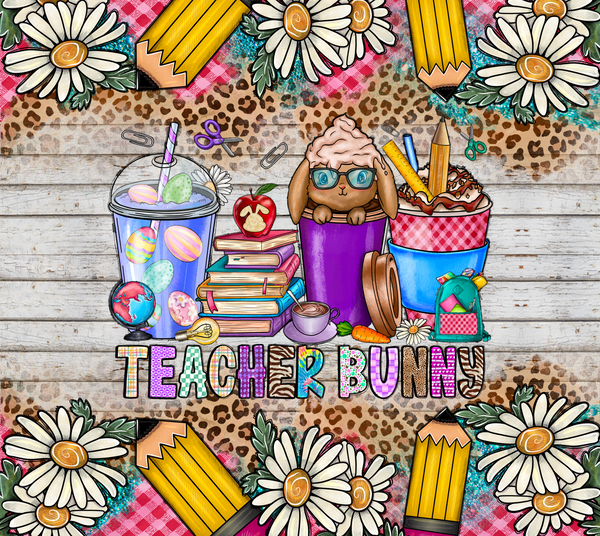 Teacher Bunny #10063 Sublimation transfers - Heat Transfer