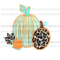 Teal Cheetah Leopard Pumpkin Sublimation transfers Heat Transfer