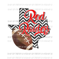 Texas Tech Red Raiders football chevron state Sublimation transfers Heat Transfer