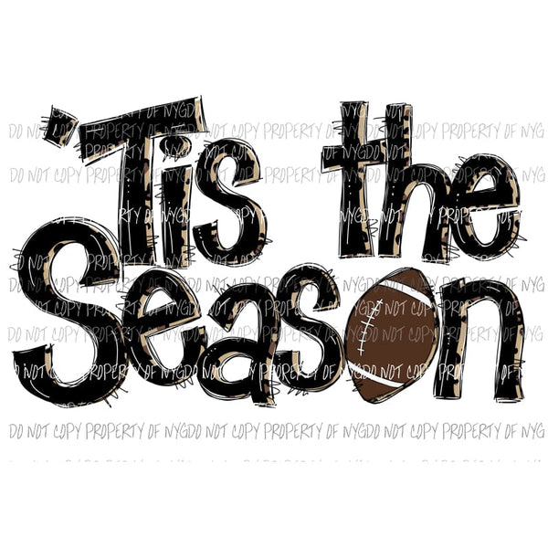 tis the season football leopard 2 Sublimation transfers Heat Transfer