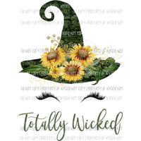 Totally Wicked green witch hat sunflowers Sublimation transfers Heat Transfer