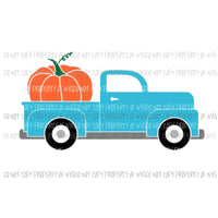 Truck Blue pumpkin Sublimation transfers Heat Transfer