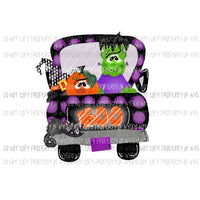 Truck Halloween Trio Frankenstein pumpkin witch fall Halloween Sublimation transfers Heat Transfer