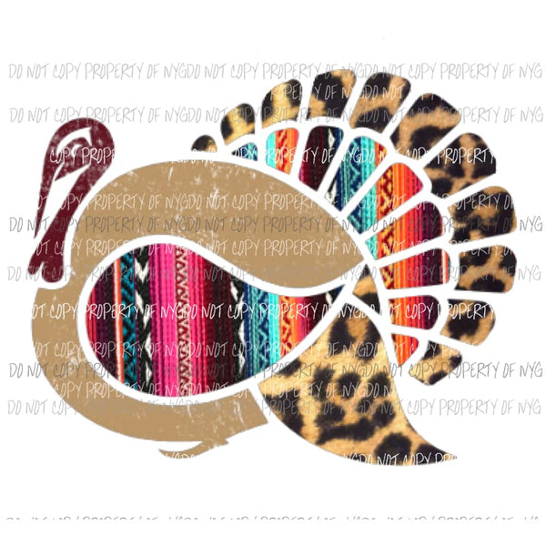 Turkey Leopard Serape Sublimation transfers Heat Transfer