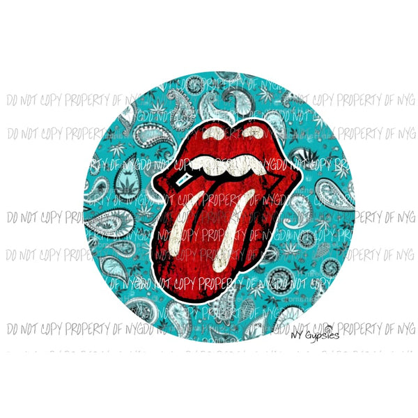 Turquoise Paisley Rolling stones Sublimation transfers Heat Transfer