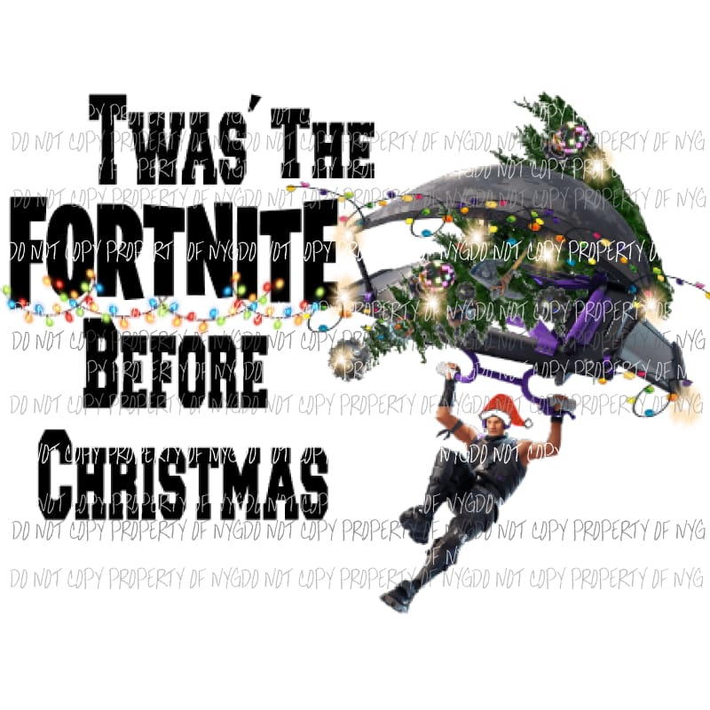 Twas the Fortnite before Christmas Sublimation transfers – Designtwists