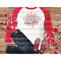 Valentine / Heart Monogram 3 sublimation transfer Heat Transfer