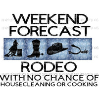 Weekend forecast Rodeo 1 Sublimation transfers Heat Transfer