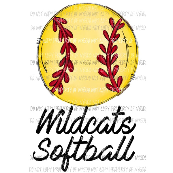 Wildcats Softball Sublimation transfers Heat Transfer