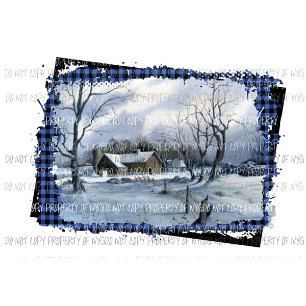 Winter barn framed 1 Sublimation transfers Heat Transfer