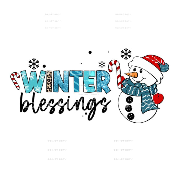 winter blessings #7545 Sublimation transfers - Heat Transfer