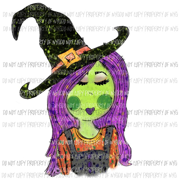 Witch Girl Sketchy Halloween Sublimation transfers Heat Transfer