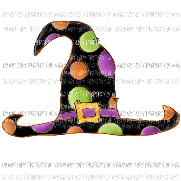 Witch Hat Polka Dots Halloween Sublimation transfers Heat Transfer