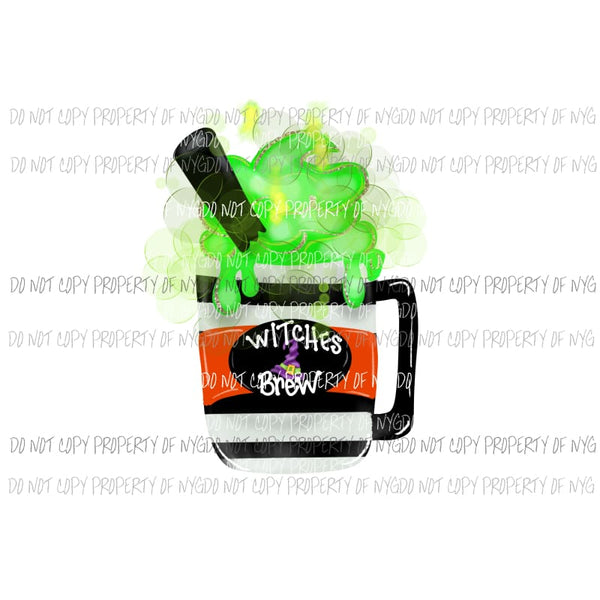 Witches Brew cup black stripes Sublimation transfers Heat Transfer