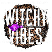 Witchy Vibes Purple Broom Leopard Grunge Circle #448 