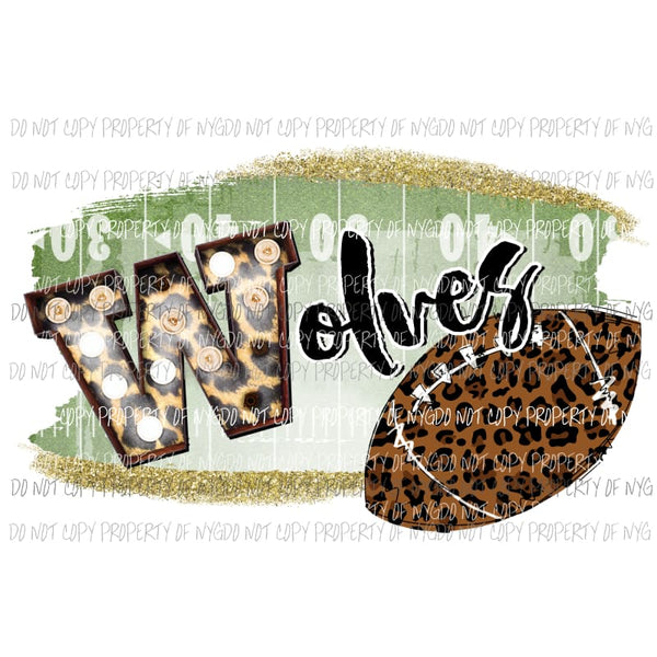 Wolves football field leopard Sublimation transfers Heat Transfer