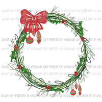 Wreath red bow ornaments # 1 Sublimation transfers Heat Transfer