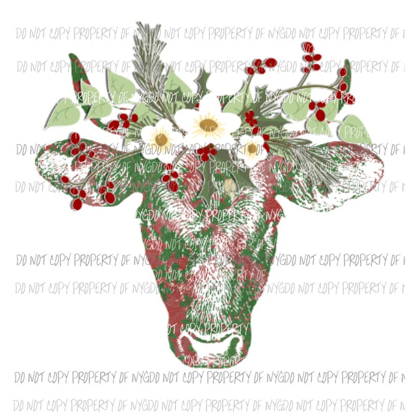 Xmas Cow 3 Sublimation transfers Heat Transfer