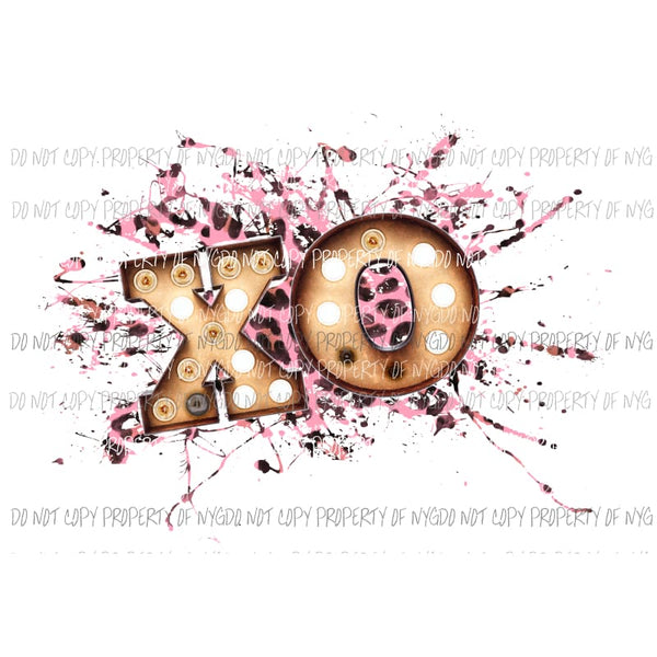 XO pink leopard Sublimation transfers Heat Transfer