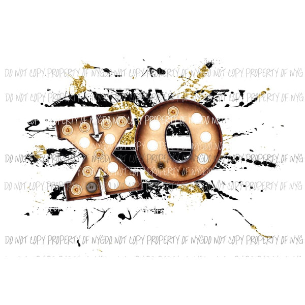 XO stripes gold black white Sublimation transfers Heat Transfer