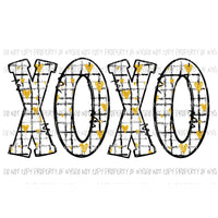 XOXO #2 hearts stripes gold black Sublimation transfers Heat Transfer