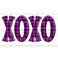 XOXO #3 purple plaid Sublimation transfers Heat Transfer